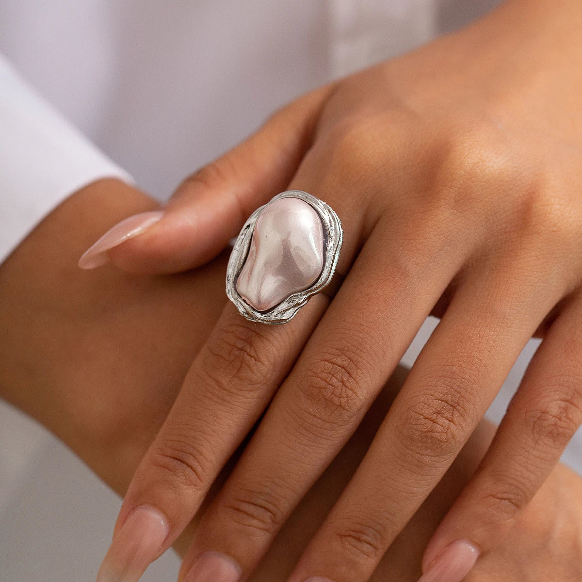 Bague Femme Perle Moderne