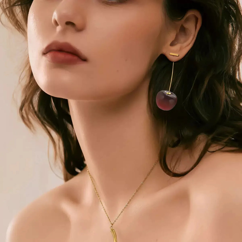 Boucles Cerise Argent 925