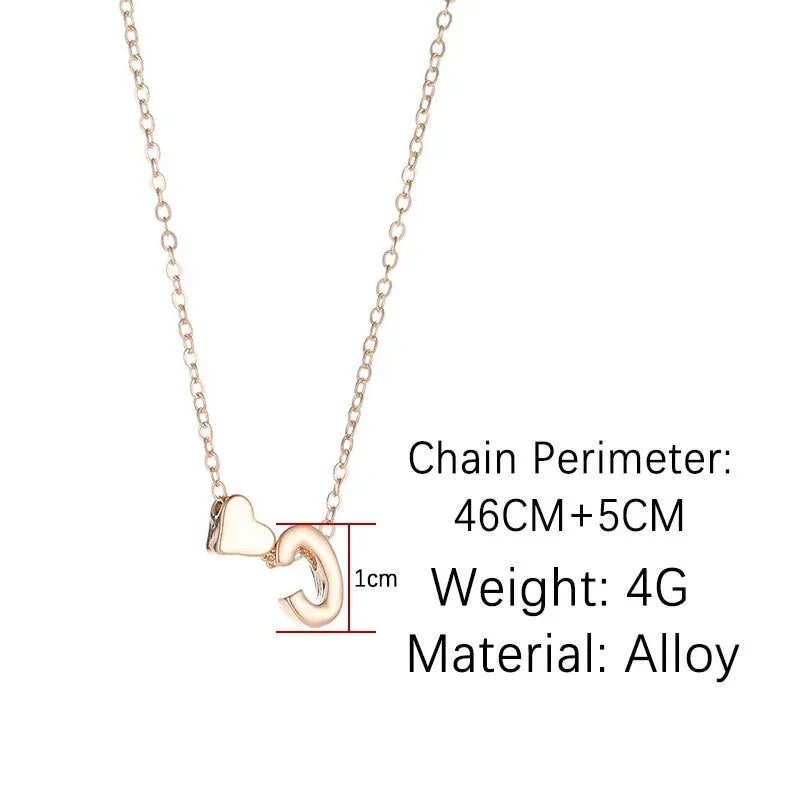 Collier Initiale Cœur Doré Femme