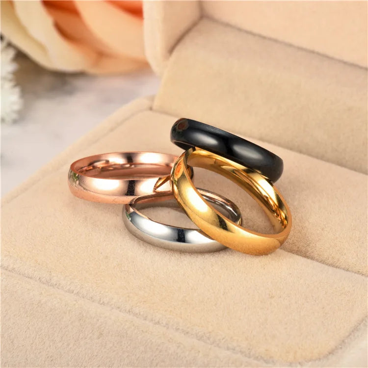 Bague Couple Acier Brillant