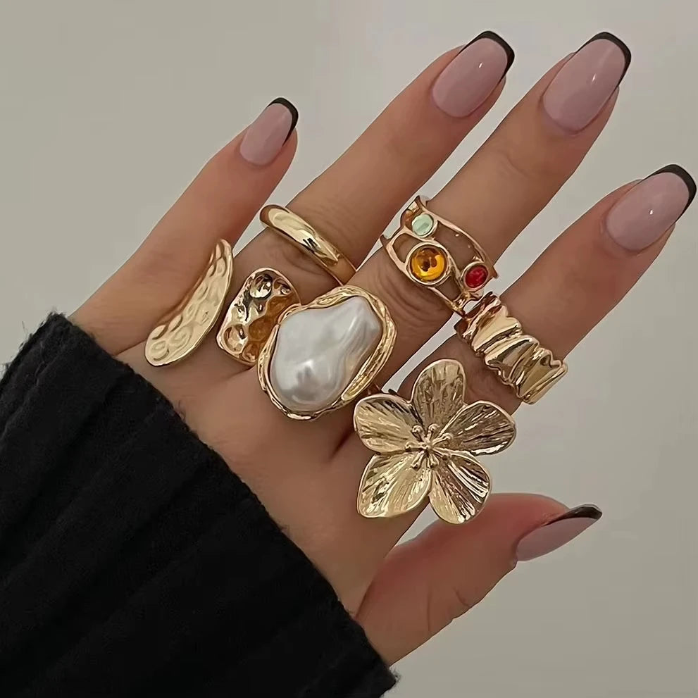 Bague Fleur Irregulière Élégante
