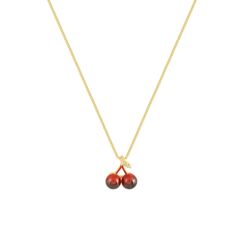 Collier Cerise Rouge Femme